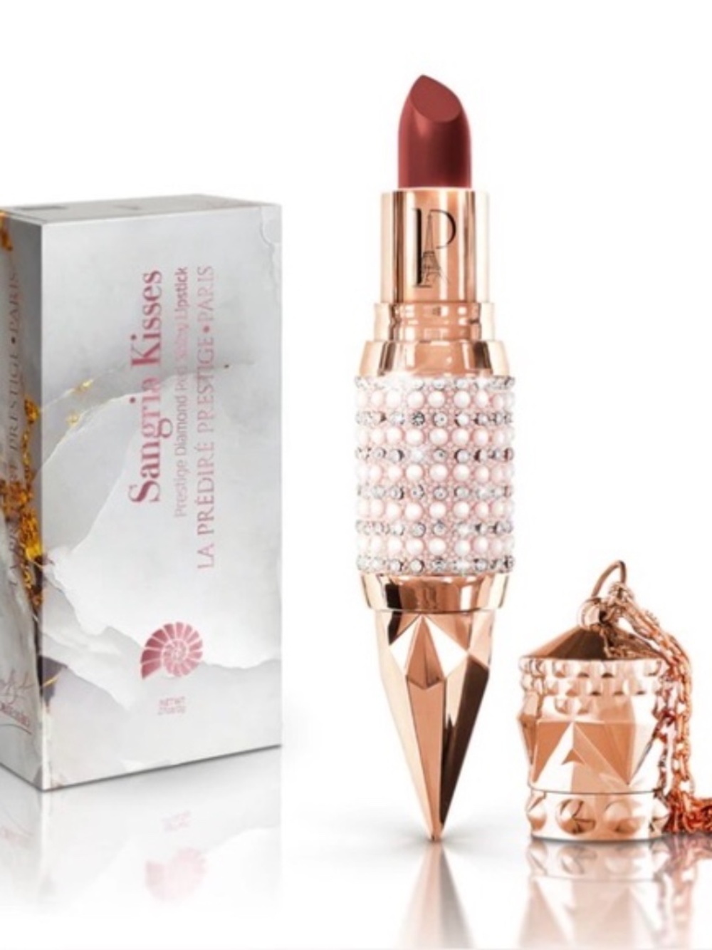 LA PREDIRE PRESTIGE PARIS Sangria Kisses Red Shiny Lipstick NIB $120